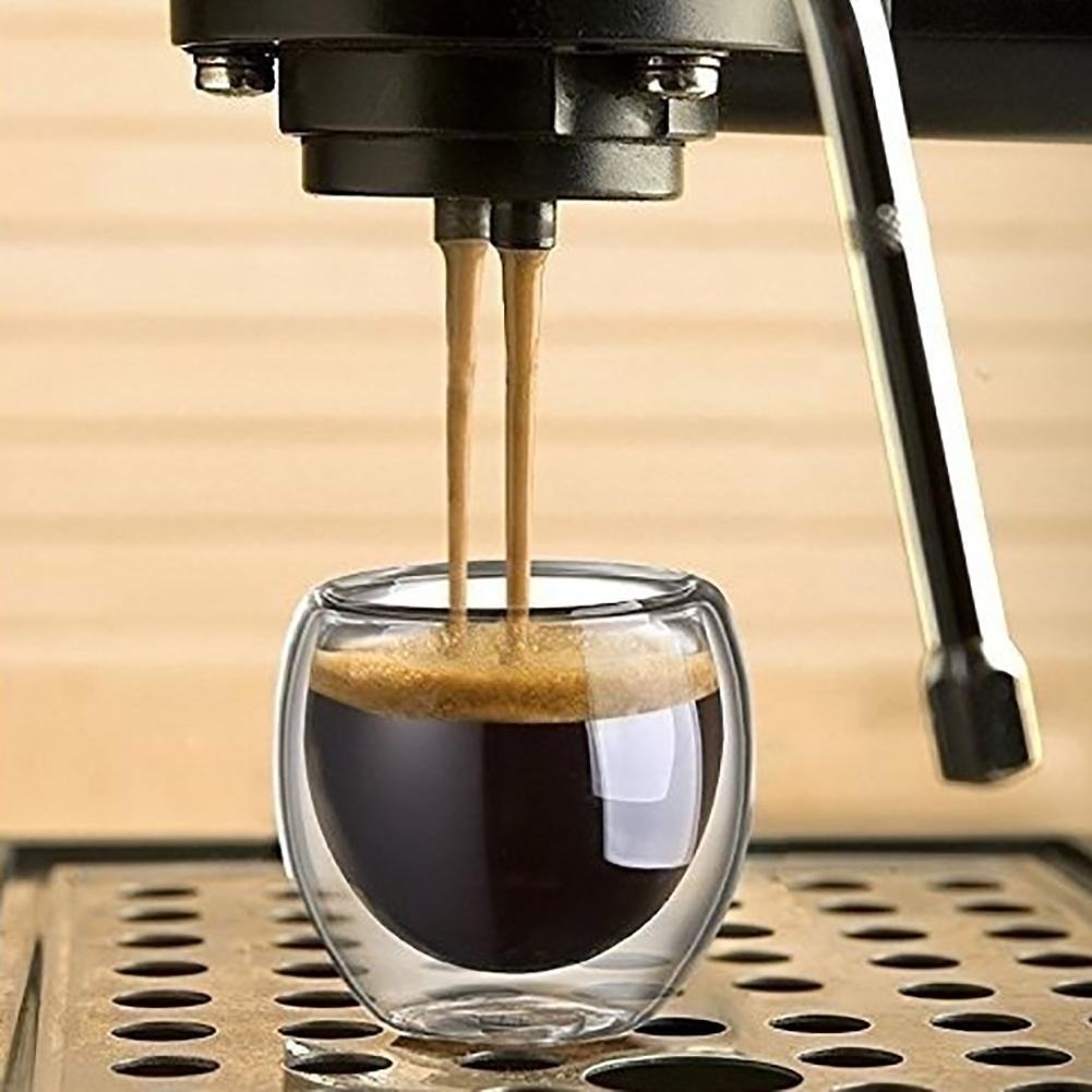 Insulated Dual Glass Walled Coffee Espresso Cup - 70ml