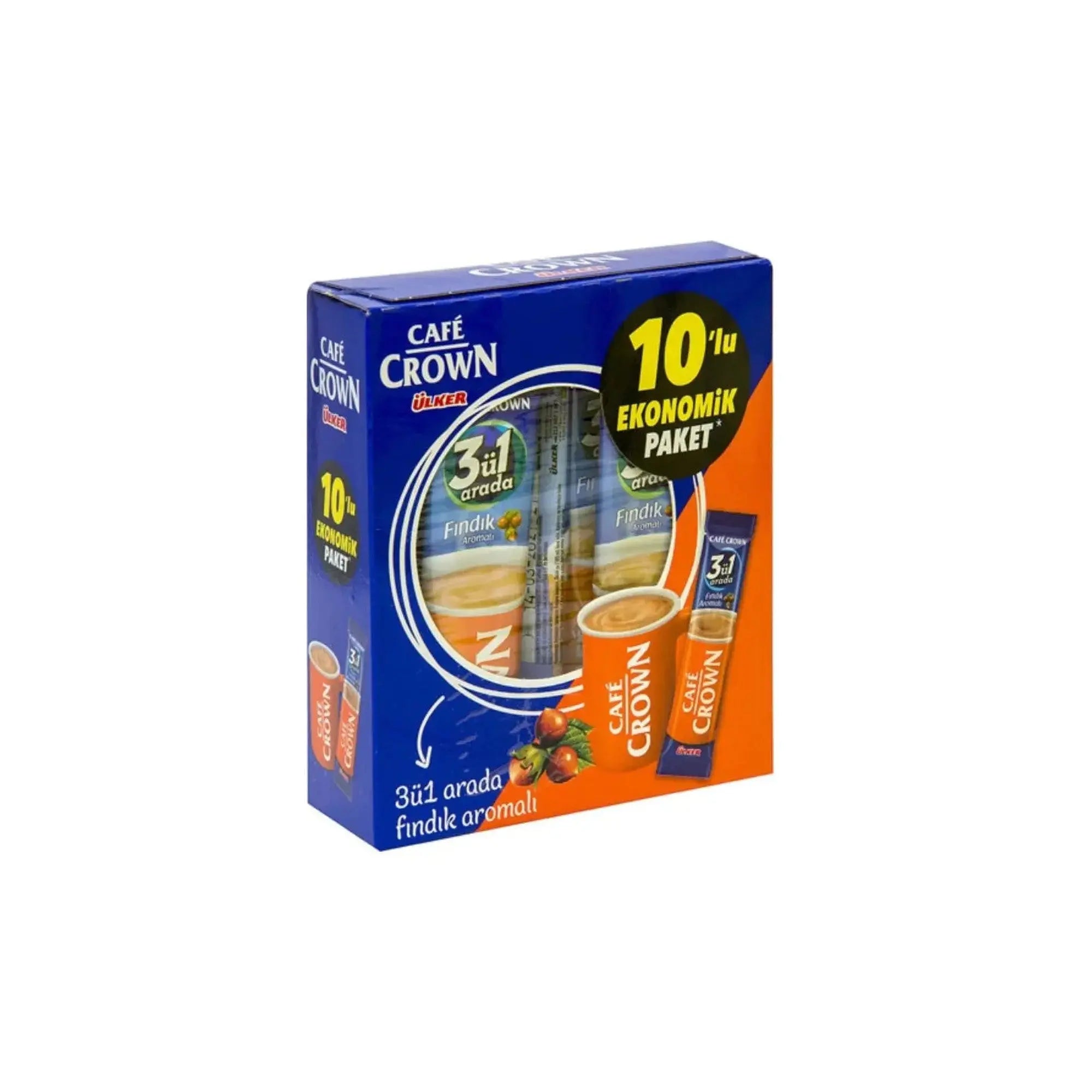 Cafe Crown Ulker - Hazelnut 3in1 - Instant coffee - 18g * 10 Sachets at Coffee & Cream Egypt
