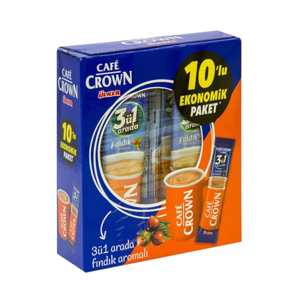 Cafe Crown Ulker - Hazelnut 3in1 - Instant coffee - 18g * 10 Sachets