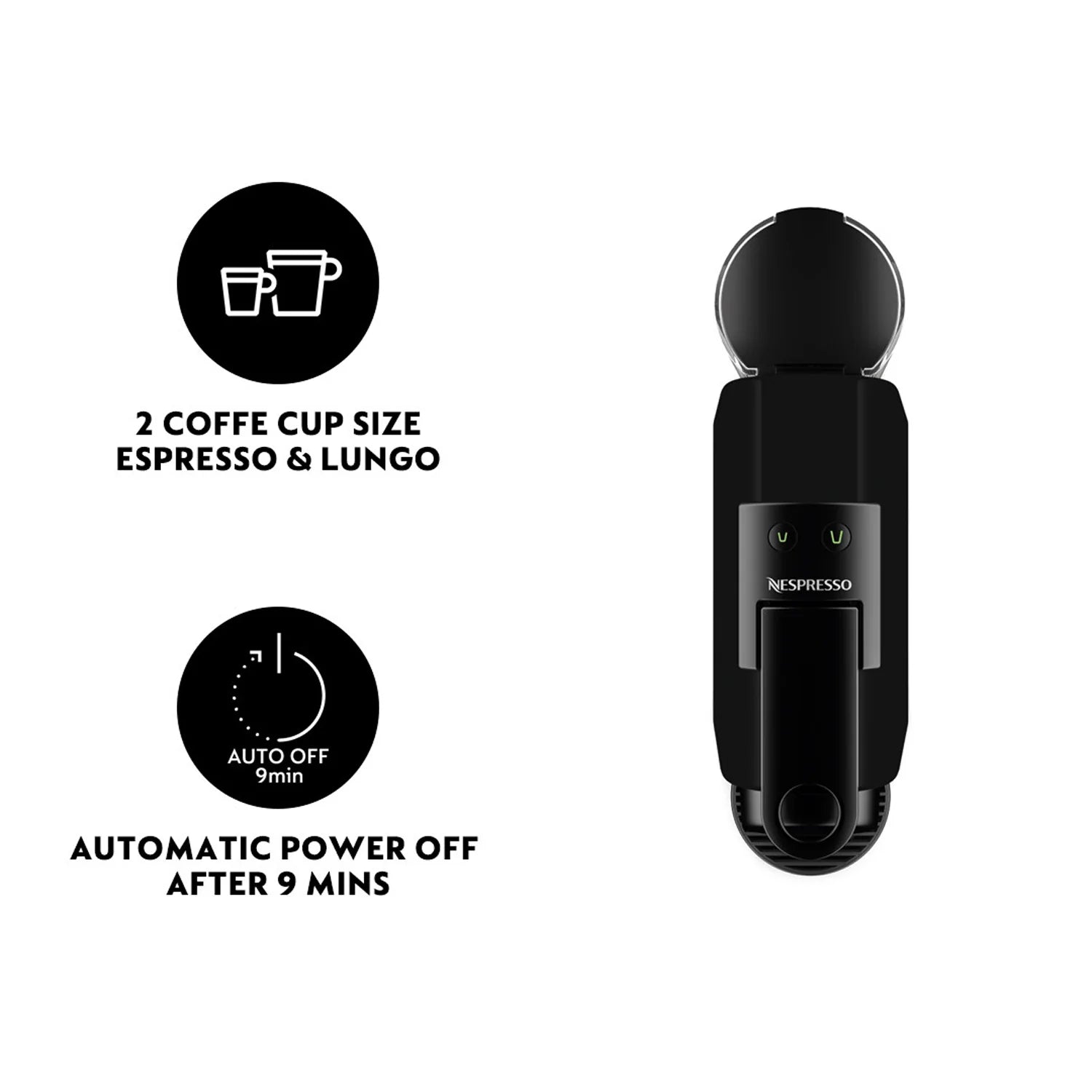 Nespresso - Essenza Mini أسود مطفي - D30