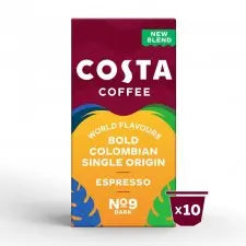 Costa Coffee - Colombian Roast Espresso Compatible By Nespresso - 10 capsules Coffee & Cream
