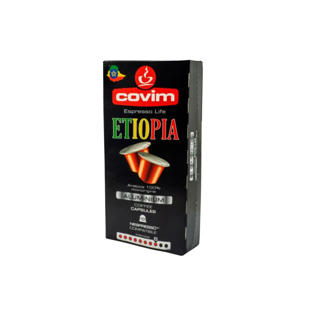 Covim Espresso Life Etiopia Aluminium compatible by Nespresso - 10 Capsules at Coffee & Cream Egypt