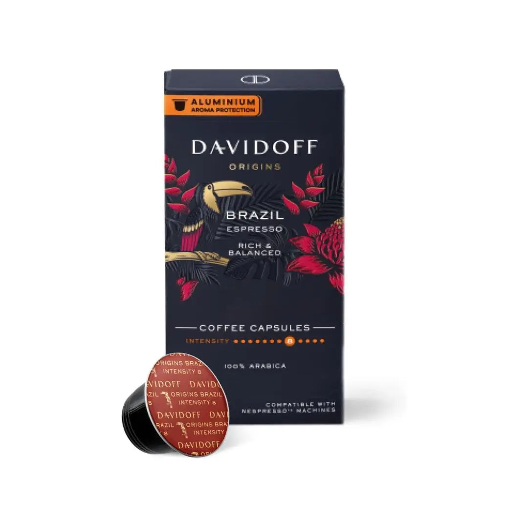 DAVIDOFF ORIGINS Brazil 8/12 Intensity Compatible By Nespresso - 10 capsules at Coffee & Cream Egypt
