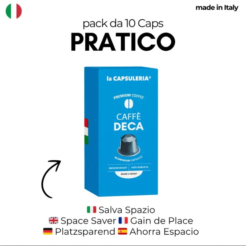 LACAPSULERIA - DECA Coffee - Aluminum Capsules compatible with Nespresso®- 10 CAPS Coffee & Cream
