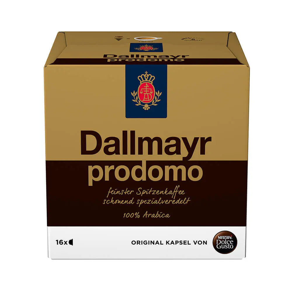 Order Dallmayr - Prodomo Dolce Gusto Pods - 16 Capsules for LE 385.00 at Coffee & Cream, All your coffee needs in one place. Shop Coffee, Beans, Ground Coffee, Instant Coffee, Creamers, Coffee Machines, Blenders, and more. 50+ Brands Monin, Lavazza, Starb