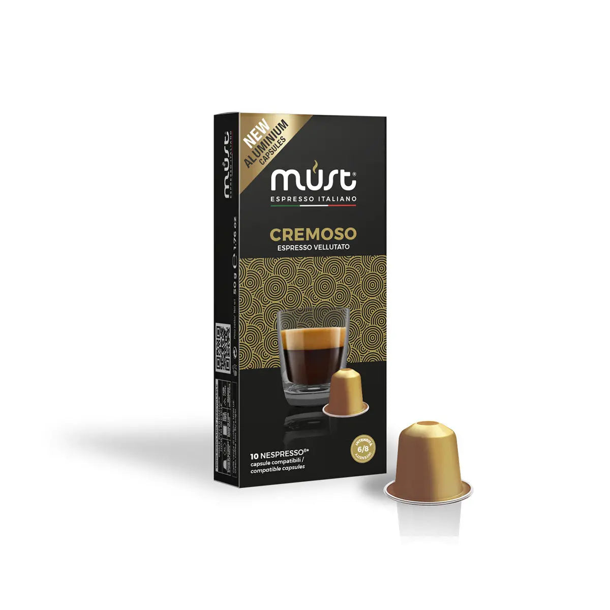 MUST - Cremoso Espresso Vellutato compatible by Nespresso - Aluminum Capsules - 10 ACapsules at Coffee & Cream Egypt