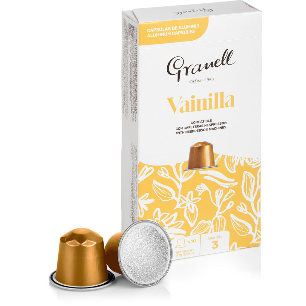Granell - Vainilla Coffee Nespresso compatible Capsules - Intensty 3 - 10 Capsules
