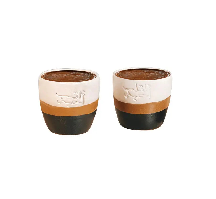 Order Handmade Pottery - Wavy Black & Brown Espresso Cup - 100 ml (Set of 2) for LE 430.00 at Coffee & Cream, All your coffee needs in one place. Shop Coffee, Beans, Ground Coffee, Instant Coffee, Creamers, Coffee Machines, Blenders, and more. 50+ Brands