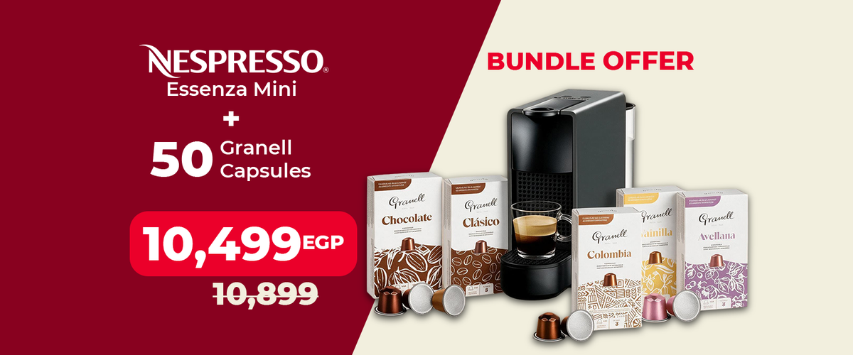 Nespresso Essenza Mini + 50 Granell capsules bundle 10,499 EGP