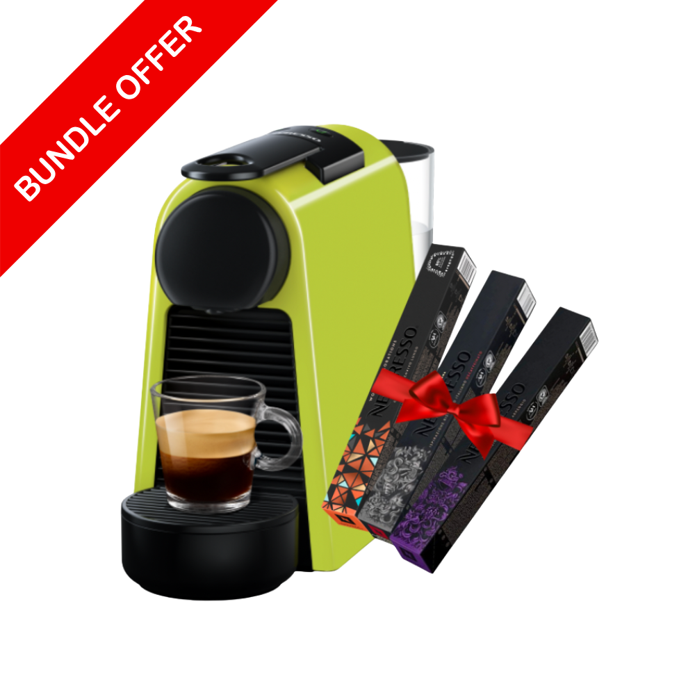 Nespresso Essenza Mini Coffee Machine Green + Free 30 Coffee Capsules by Nespresso
