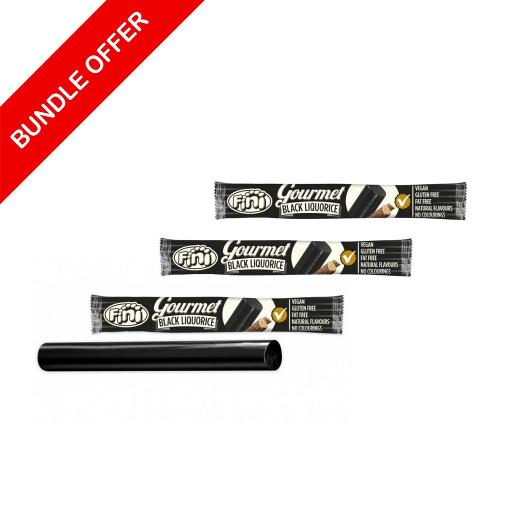 Gourmet Fini - Black liquorice Bundle pack of 3 - 32gx3