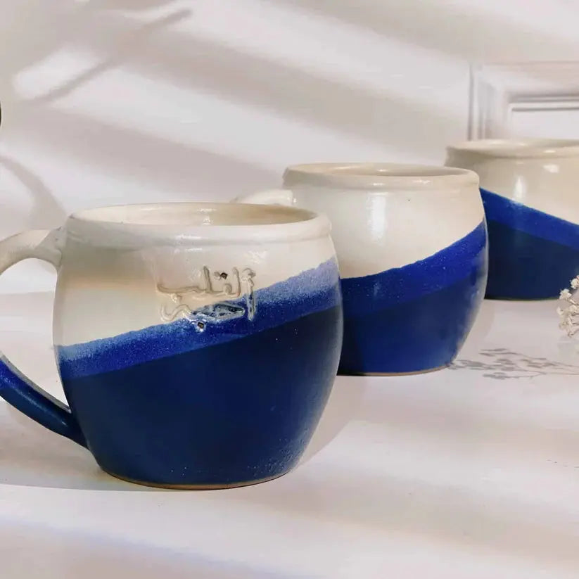 Order Handmade Pottery Coffee Mug - For a Heart I Love Blue & White for LE 445.00 at Coffee & Cream, All your coffee needs in one place. Shop Coffee, Beans, Ground Coffee, Instant Coffee, Creamers, Coffee Machines, Blenders, and more. 50+ Brands Monin, La
