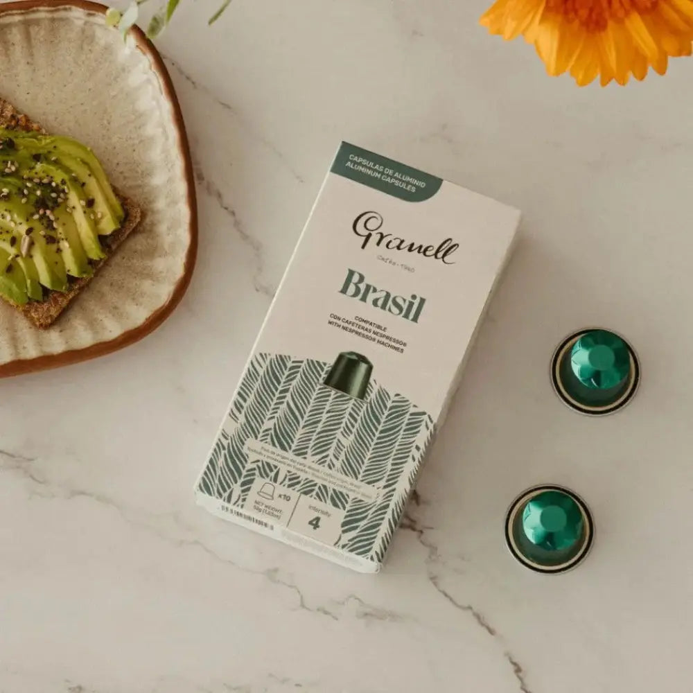 Granell - Brasil Coffee Nespresso compatible Capsules - Intensty 4 - 10 Capsules Coffee & Cream