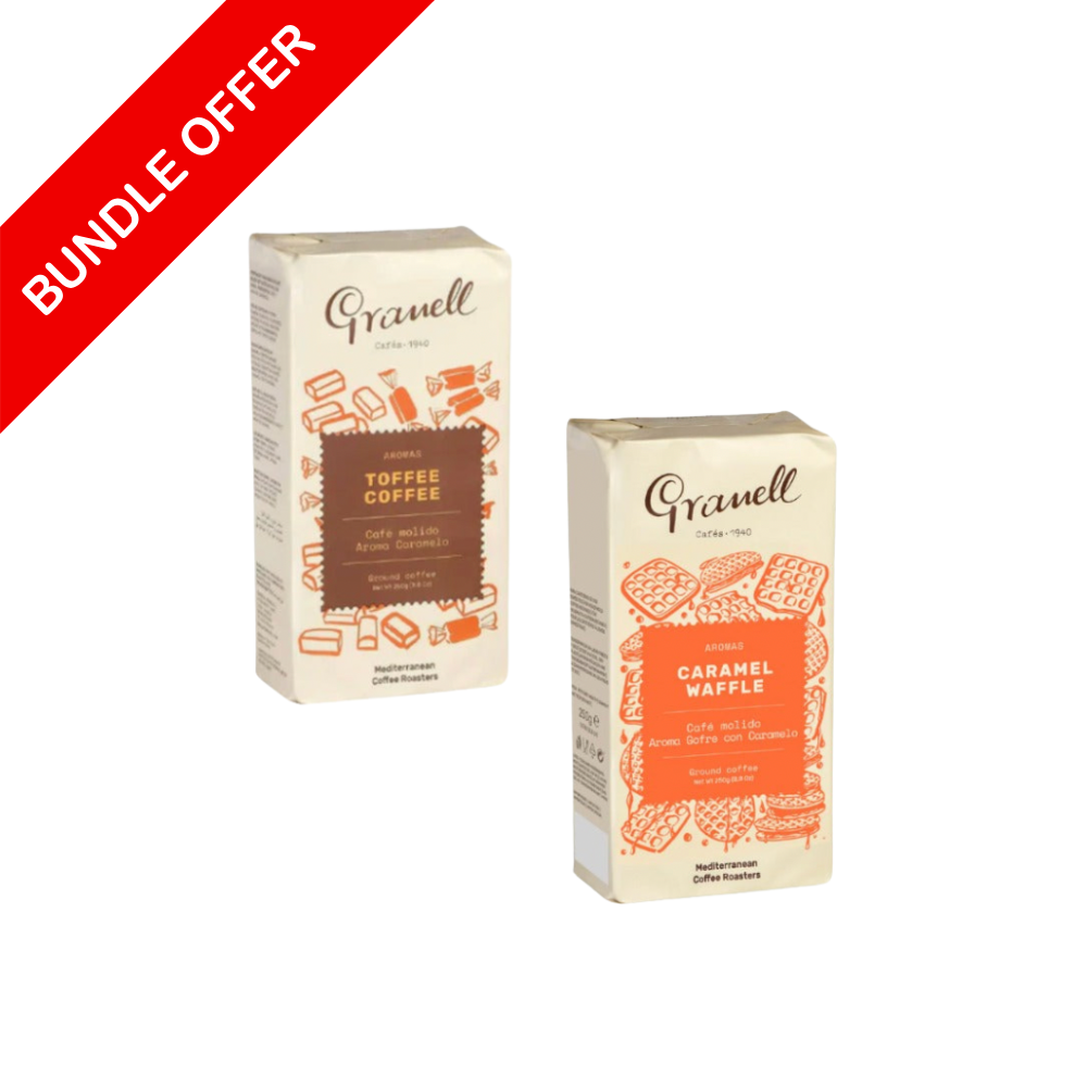 Granell - Toffee Ground Coffee & Caramel Waffle Ground Coffee - 250g X2 Bundle