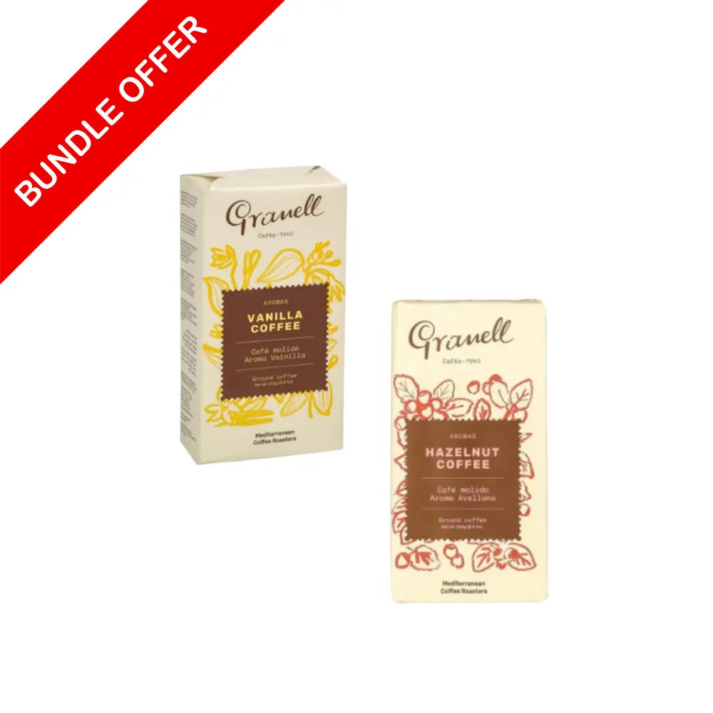 Granell - Vanilla Ground Coffee & Hazelnut Ground Coffee - 250g X2 Bundle at Coffee & Cream Egypt