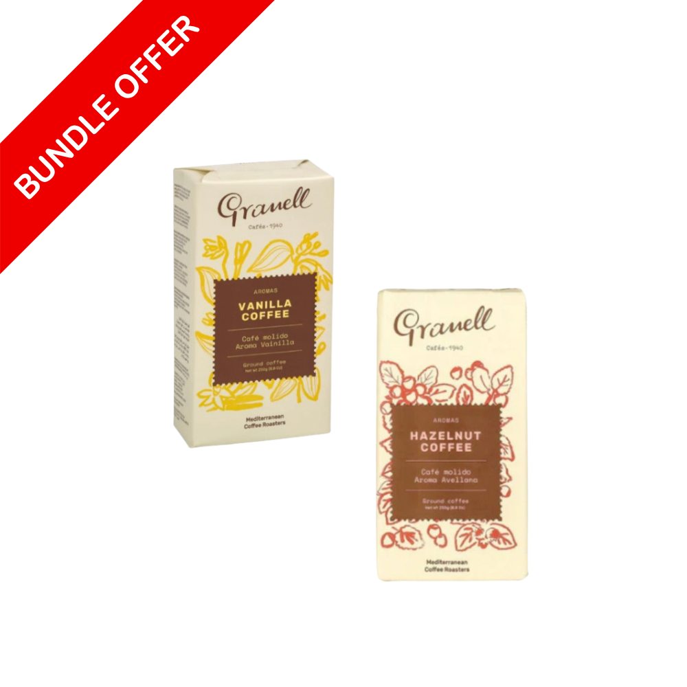 Granell - Vanilla Ground Coffee & Hazelnut Ground Coffee - 250g X2 Bundle