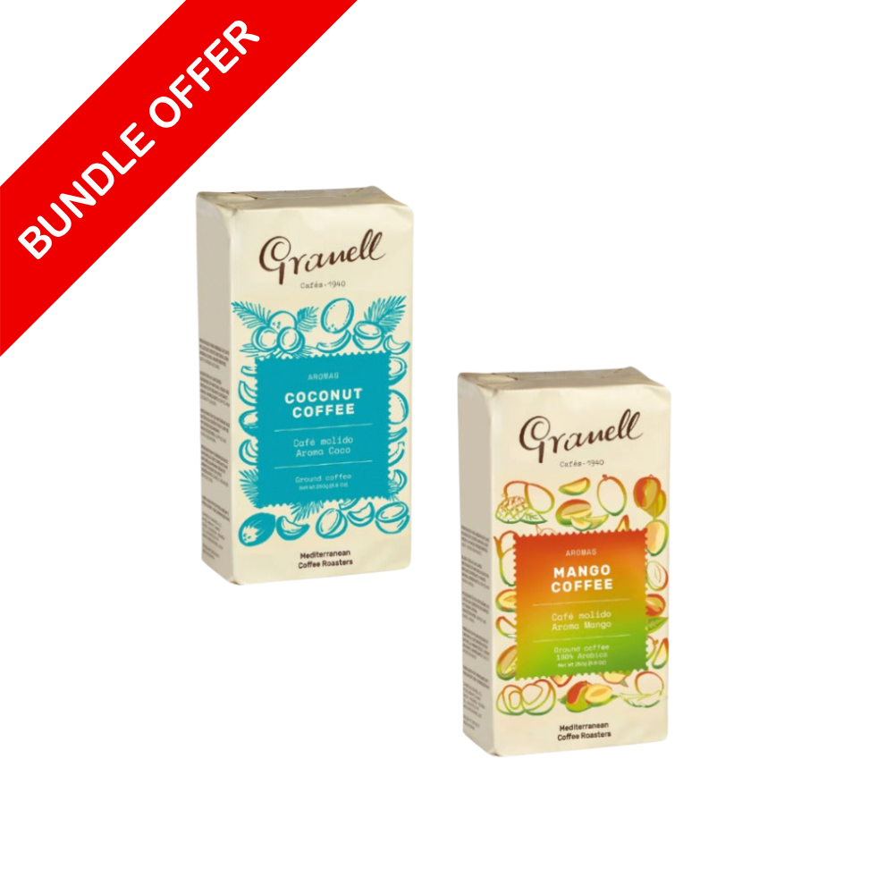 Granell - Coconut Ground Coffee and Mango Ground Coffee - 250g X2 Bundle