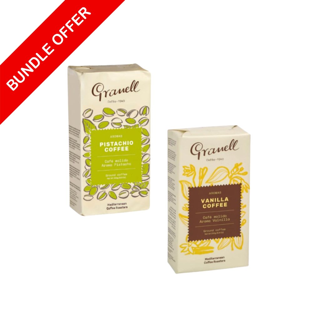 Granell - Pistacchio Ground Coffee & Vanilla Ground Coffee 250g X2 Bundle