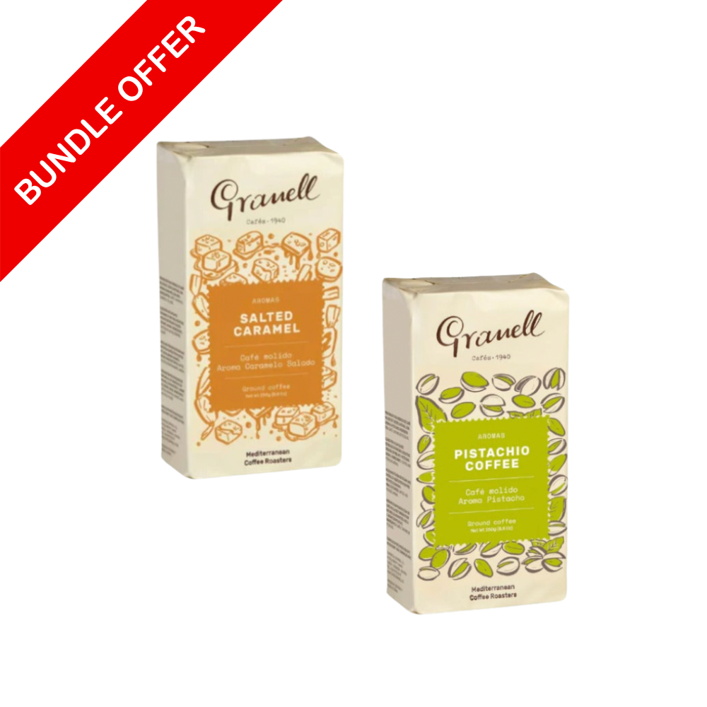 Granell - Salted Caramel Ground Coffee & Pistachio Ground Coffee 250g X2 Bundle