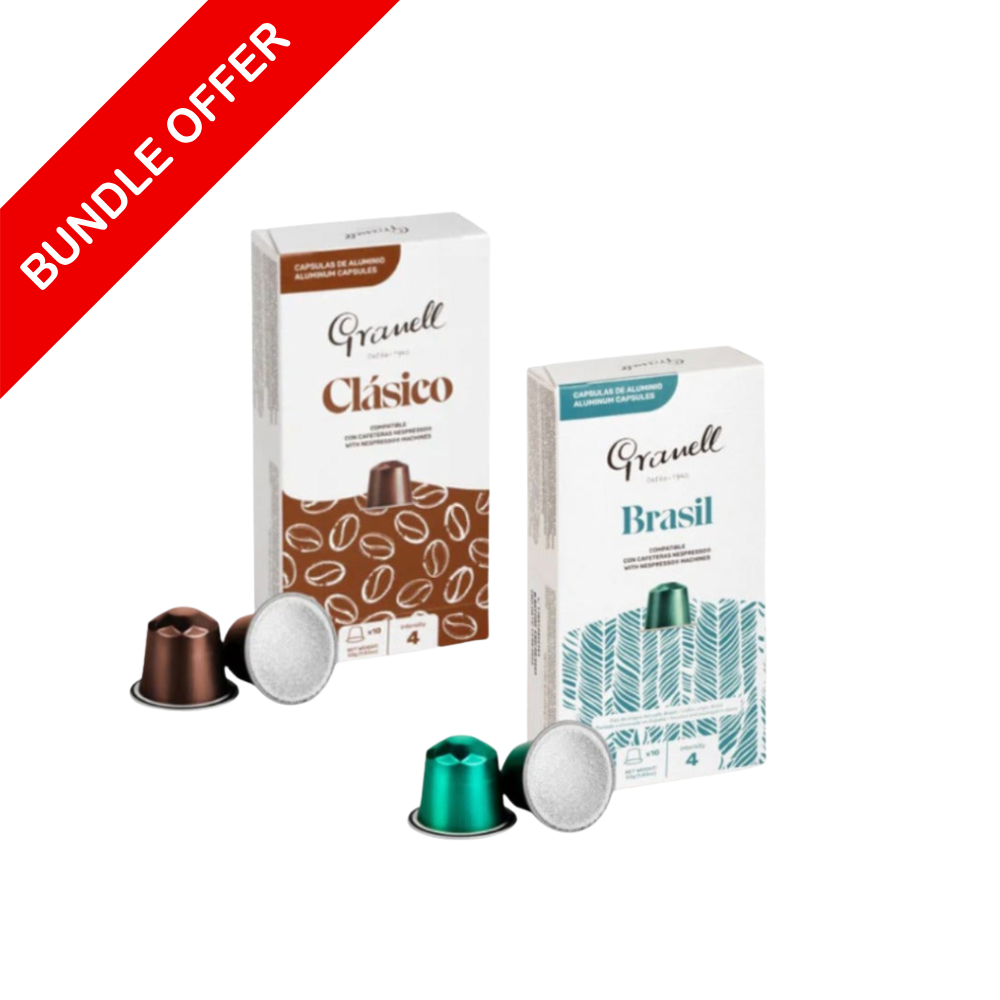 (20 Capsules) Granell - Brasil & Clasico Compatible With Nespresso - 2X10 capsules - Bundle