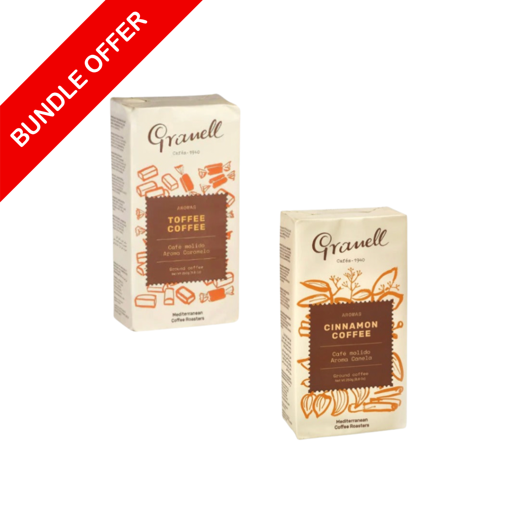Granell - Toffee Ground Coffee & Cinnamon Ground Coffee 250g X2 Bundle