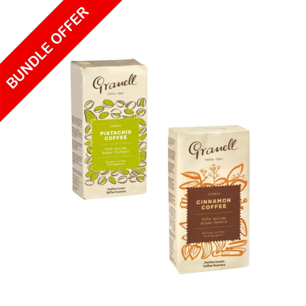 Granell - Pistachio Ground Coffee & Cinnamon Ground Coffee - 250 X2 Bundle at Coffee & Cream Egypt