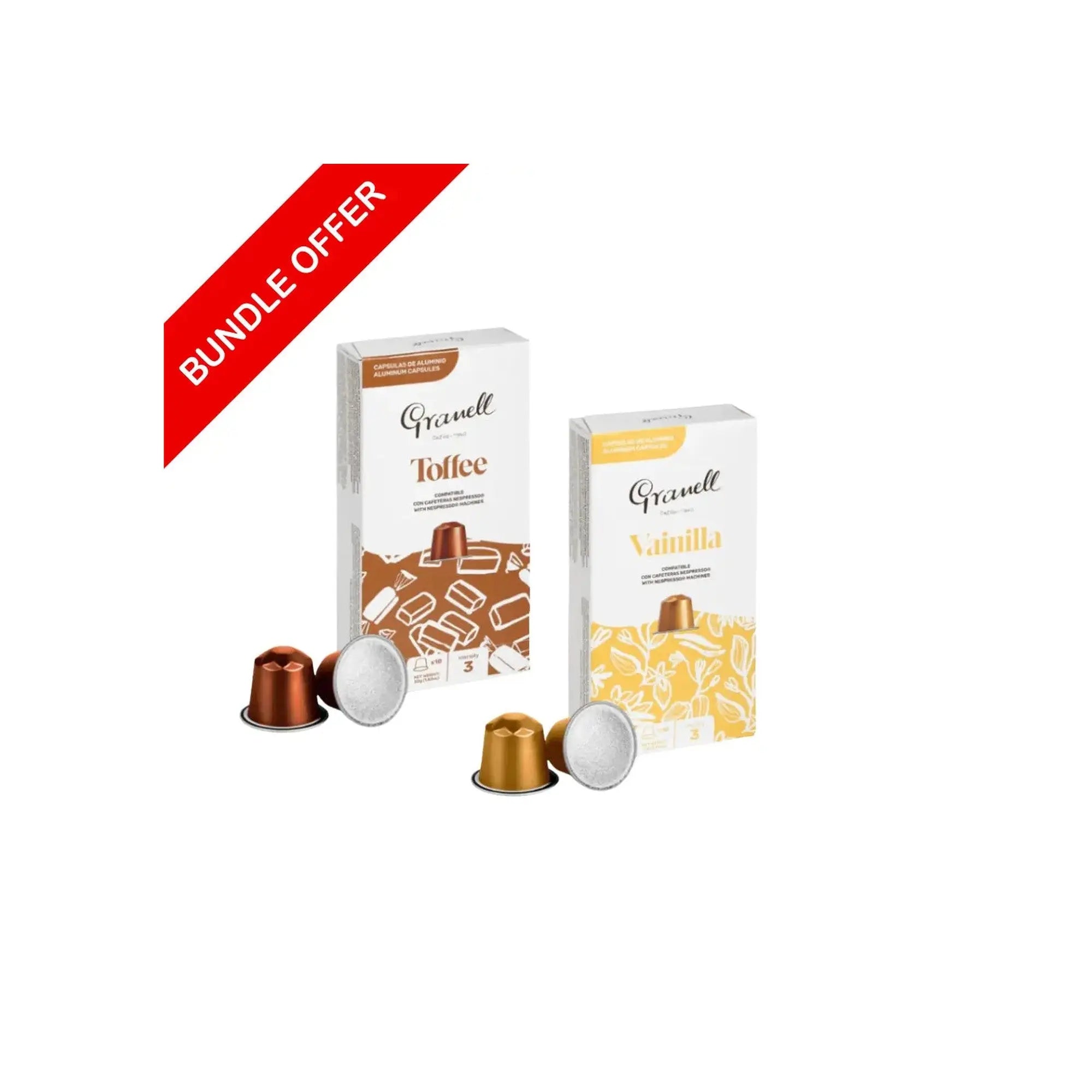 (20 Capsules) Granell - Vainilla & Toffee Compatible With Nespresso - 2X10 capsules - Bundle at Coffee & Cream Egypt