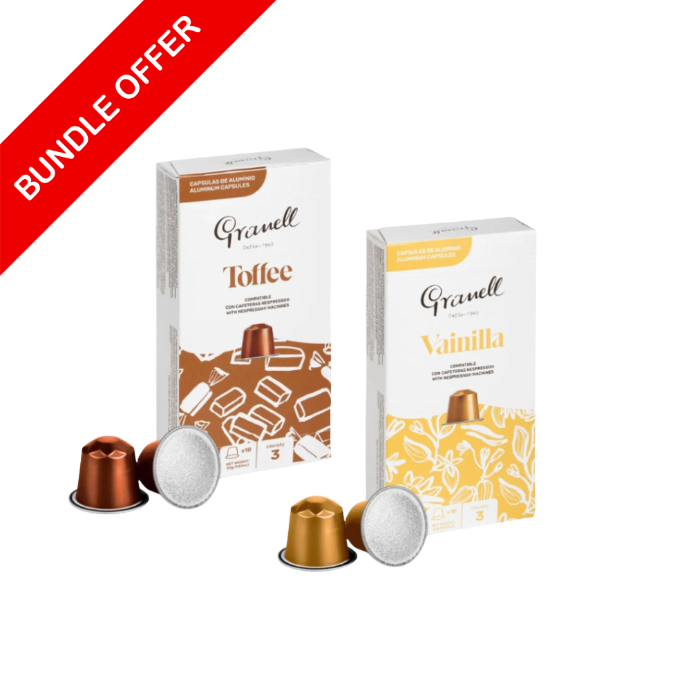 (20 Capsules) Granell - Vainilla & Toffee Compatible With Nespresso - 2X10 capsules - Bundle