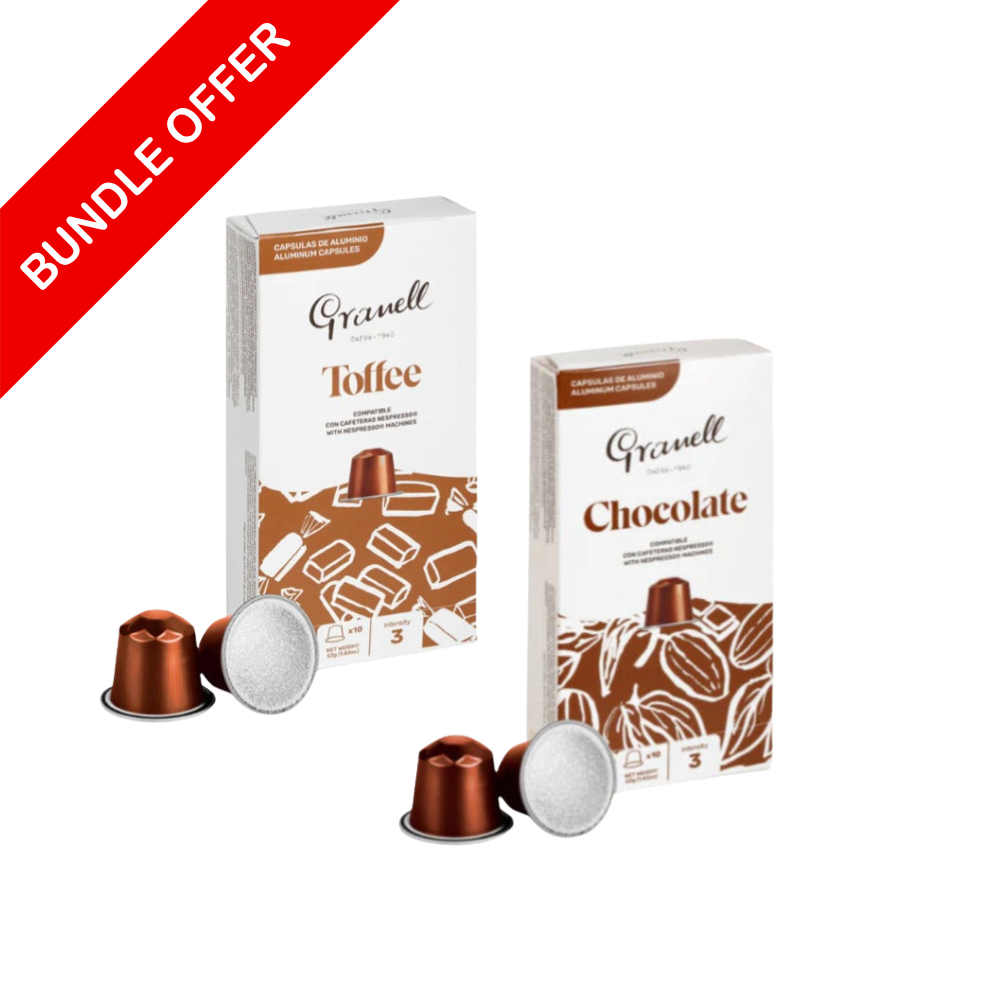 (20 Capsules) Granell - Toffee & Chocolate Compatible With Nespresso - 2X10 capsules - Bundle