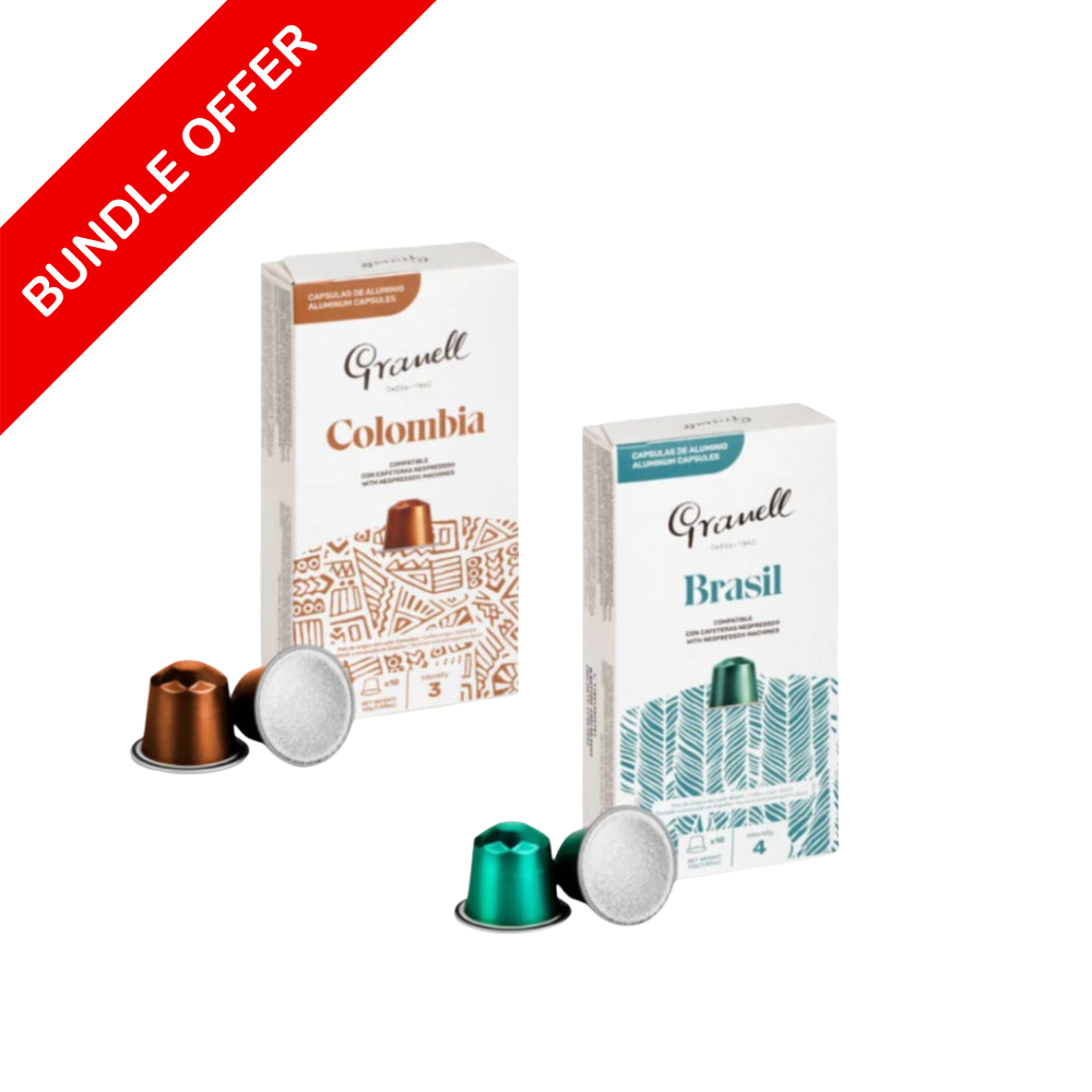 (20 Capsules) Granell - Colombia & Brasil Compatible With Nespresso - 2X10 capsules - Bundle