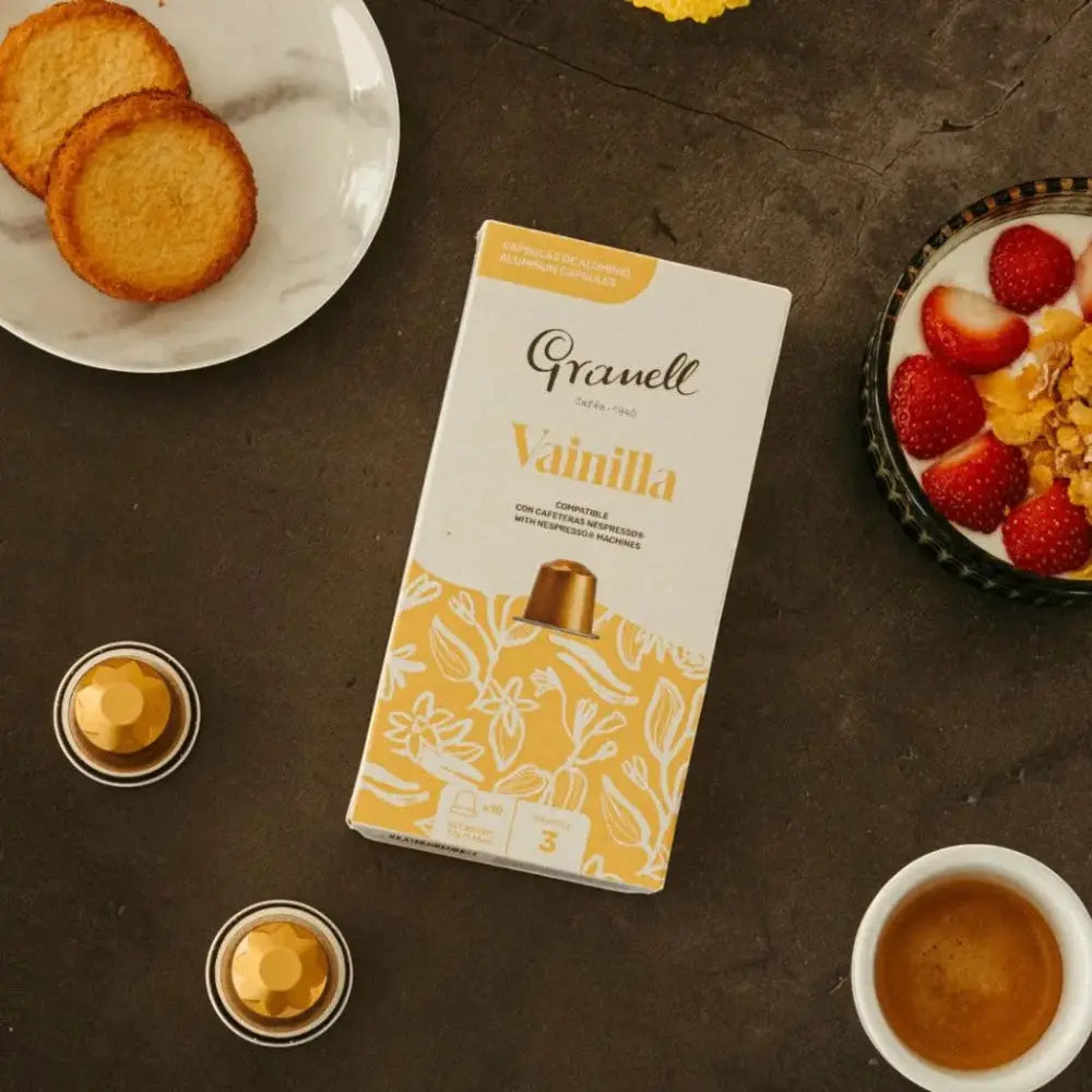 Granell - Vainilla Coffee Nespresso compatible Capsules - Intensty 3 - 10 Capsules Coffee & Cream