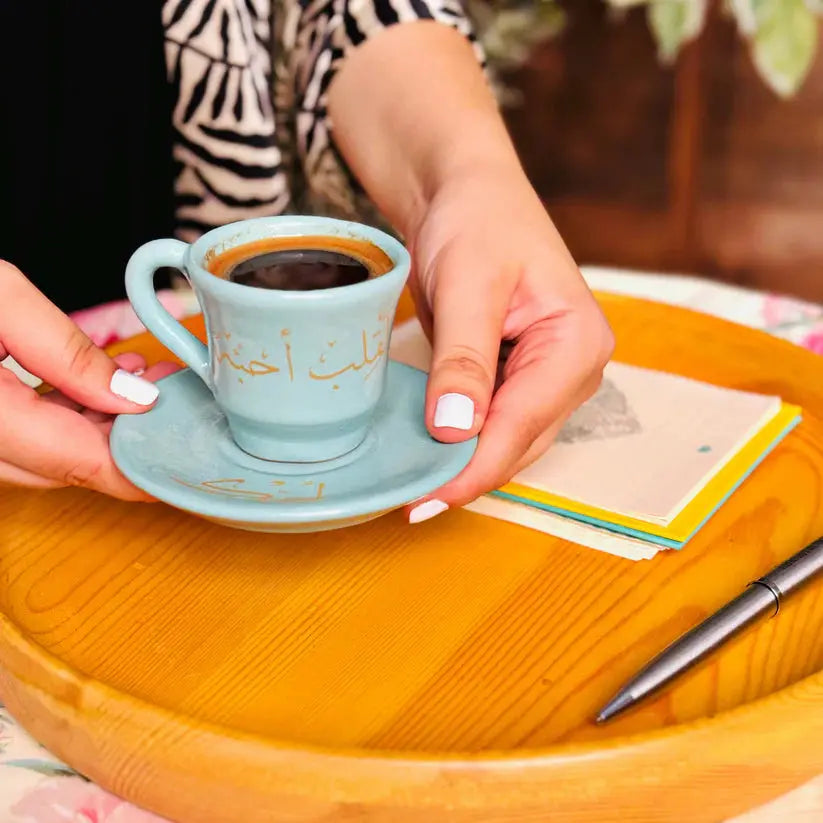 Order Handmade Pottery - Tiffany Green Coffee Gift Set - For a Heart I l Love for LE 875.00 at Coffee & Cream, All your coffee needs in one place. Shop Coffee, Beans, Ground Coffee, Instant Coffee, Creamers, Coffee Machines, Blenders, equipment and more.
