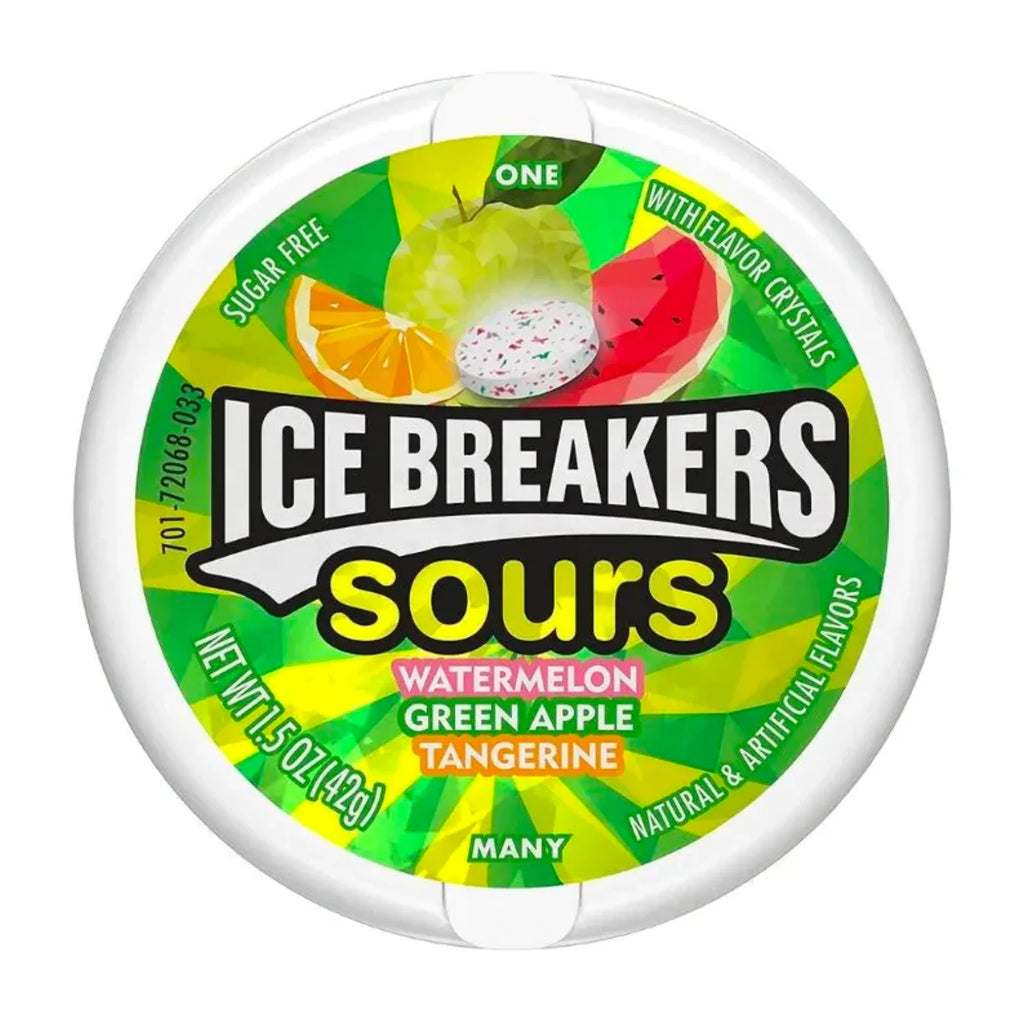Ice Breakers - Sours Watermelon, Green Apple, and Tangerine - 42g