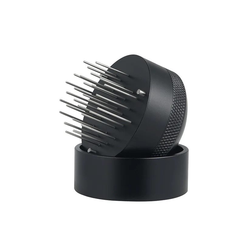 Coffee Town black 25-needle espresso WDT tool with stand
