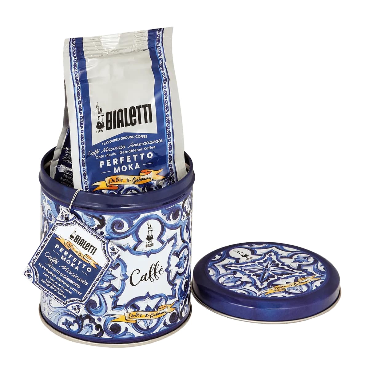 Bialetti Dolce&Gabbana Autentico ground coffee 200g Blue Mediterraneo tin