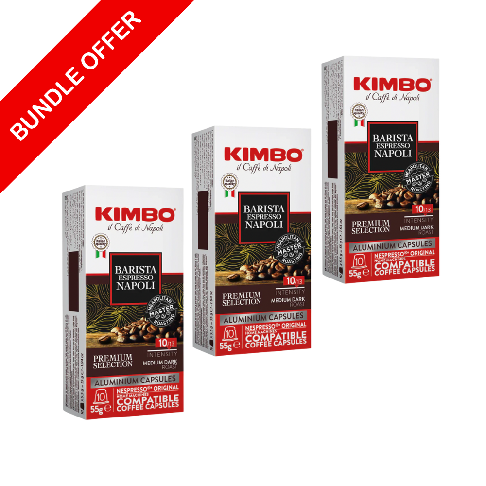 (30 Capsules) Kimbo - Espresso Barista Napoli Compatible With Nespresso - 3X10 capsules - Bundle