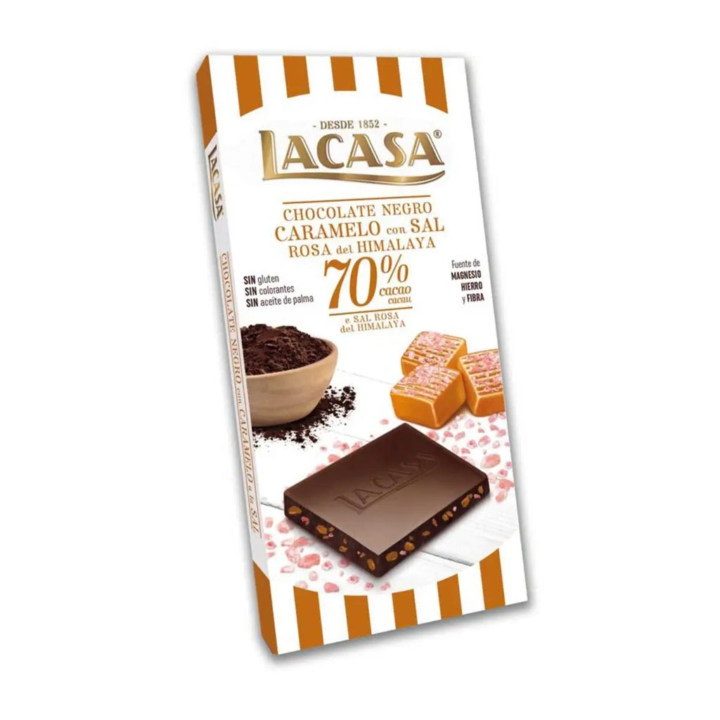 Lacasa - Pink Himalayan & Salted Caramel Dark Chocolate 70% Cocoa - 100g