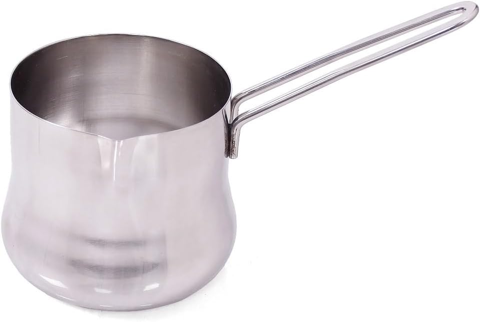 H&K Art Stainless Steel Coffee and Milk Pot with Laser Finish, Large  - 700ml
