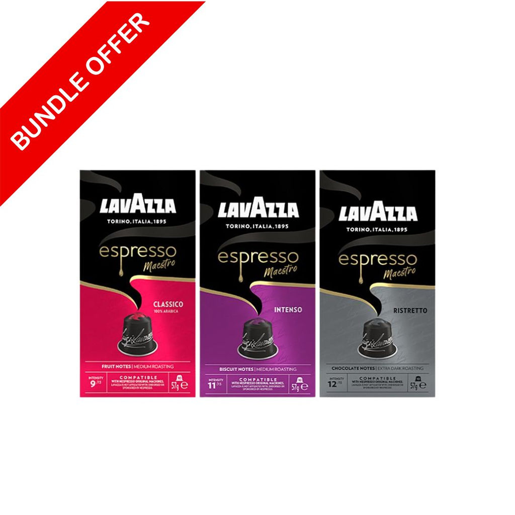 (30 Capsules) Lavazza Espresso Maestro Bundle compatible by Nespresso - Classico, Intenso, Ristretto