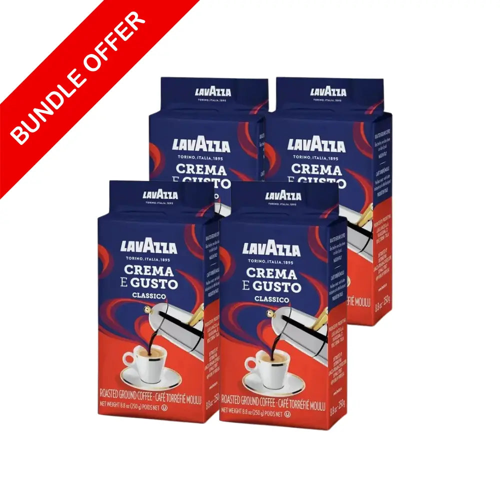 Lavazza - Crema e Gusto Classico - Intensity 7 - 250gm X4 - Bundle Coffee & Cream
