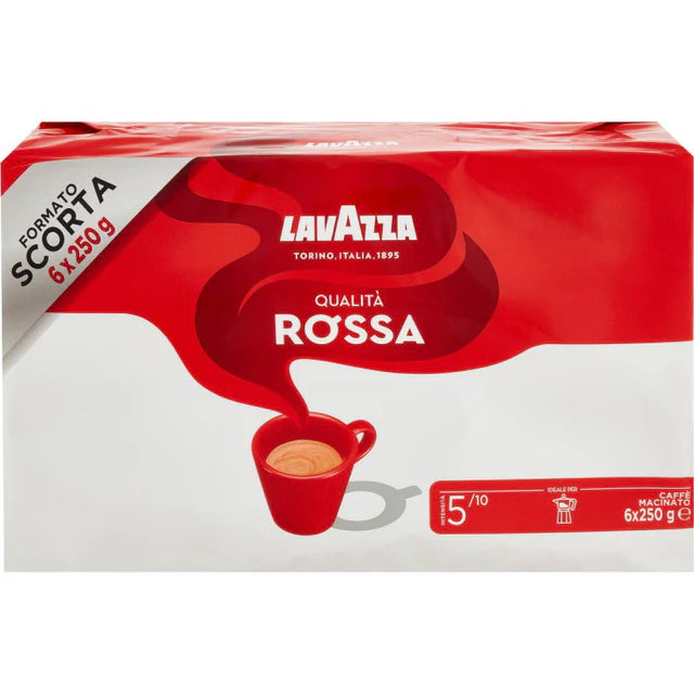 Lavazza - 6*250 -Rossa Ground Coffee Espresso  - 1.5kg