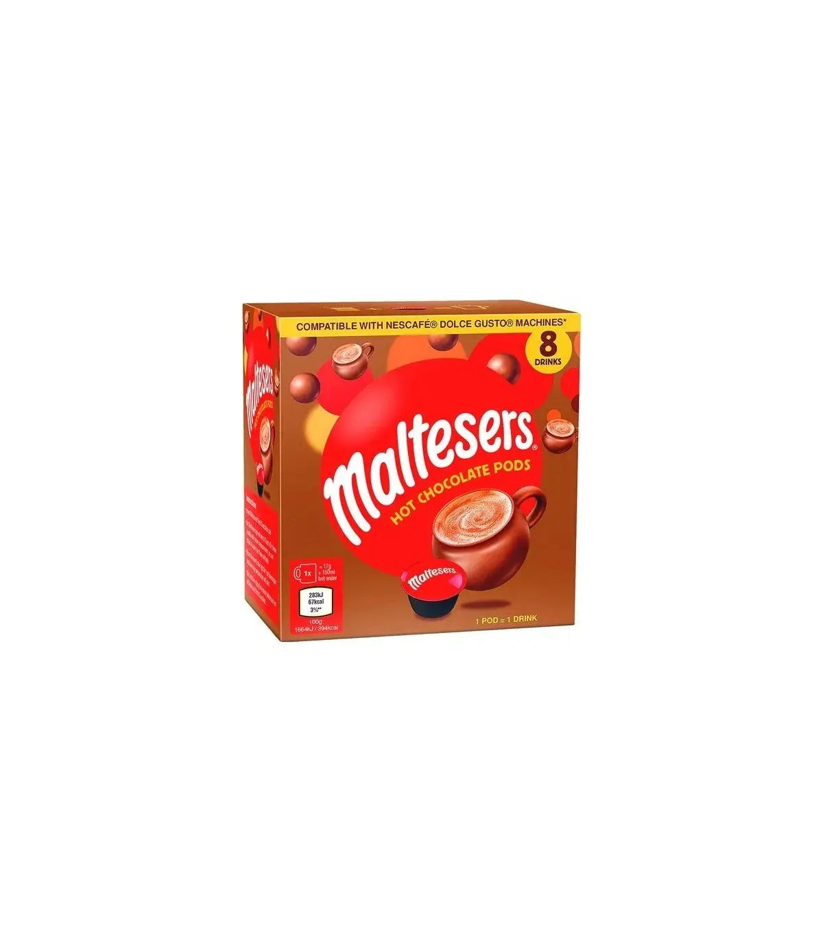 Order Maltesers - Dolce Gusto Pods - 8 capsules for LE 365.00 at Coffee & Cream, All your coffee needs in one place. Shop Coffee, Beans, Ground Coffee, Instant Coffee, Creamers, Coffee Machines, Blenders, and more. 50+ Brands Monin, Lavazza, Starbucks, Ne