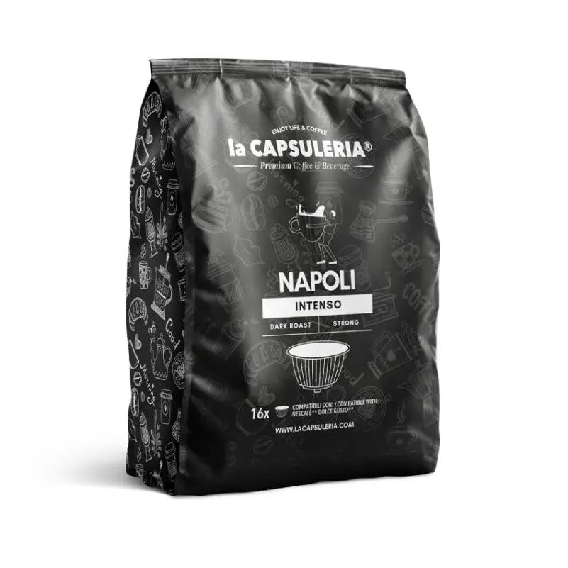 LaCapsuleria - Arabica Cremoso Blend Coffee Beans - 1 kg- Napoli Intenso Coffee - Capsules compatible with Dolce Gusto® - 16CAPS coffee & cream