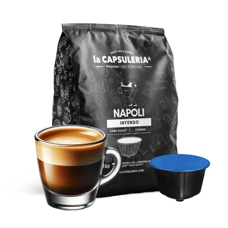 LaCapsuleria Napoli Intenso Coffee Dolce Gusto Compatible Capsules - 16 Capsules at Coffee & Cream Egypt