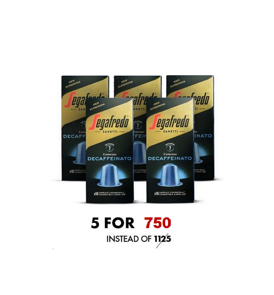 Order Segafredo - Aluminum Decaffeinato - 50 capsules for LE 750.00 at Coffee & Cream, All your coffee needs in one place. Shop Coffee, Beans, Ground Coffee, Instant Coffee, Creamers, Coffee Machines, Blenders, and more. 50+ Brands Monin, Lavazza, Starbuc