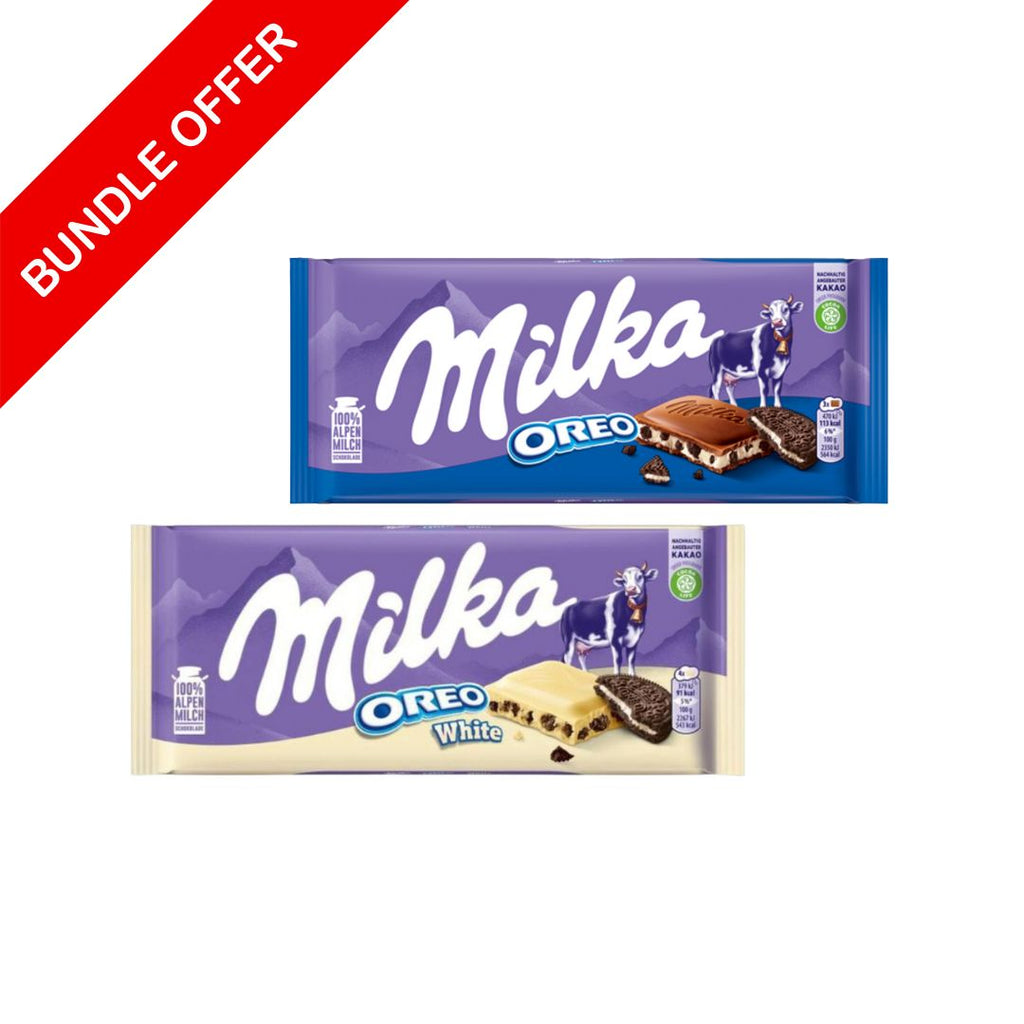 Milka - Oreo Milk Chocolate - 100g + Milka - Oreo White Chocolate - 100g - Bundle