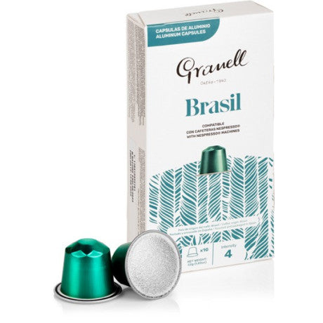 Granell - Brasil Coffee Nespresso compatible Capsules - Intensty 4 - 10 Capsules