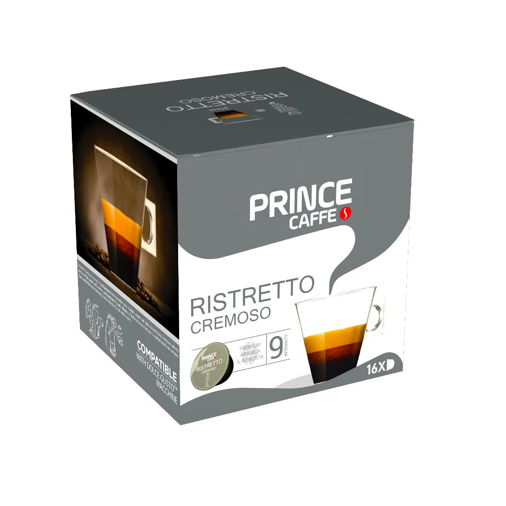 Prince Caffe - Dolce Gusto Compatible - Ristretto Cremoso Coffee Capsules - 16 Capsules