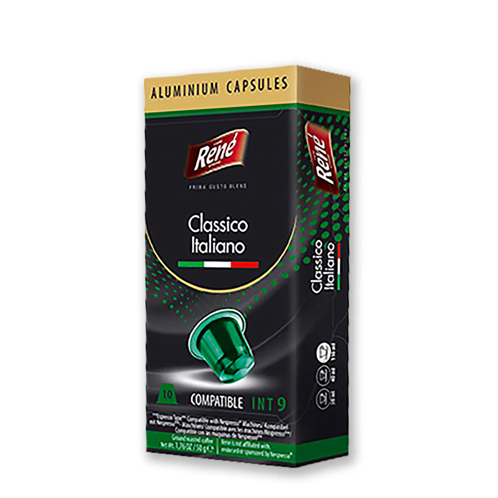 René - Classico Italiano Aluminum Capsules Compatible By Nespresso - 10 Capsules