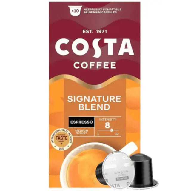 Costa Coffee - Signature Blend Espresso Compatible By Nespresso - 10 capsules at Coffee & Cream Egypt
